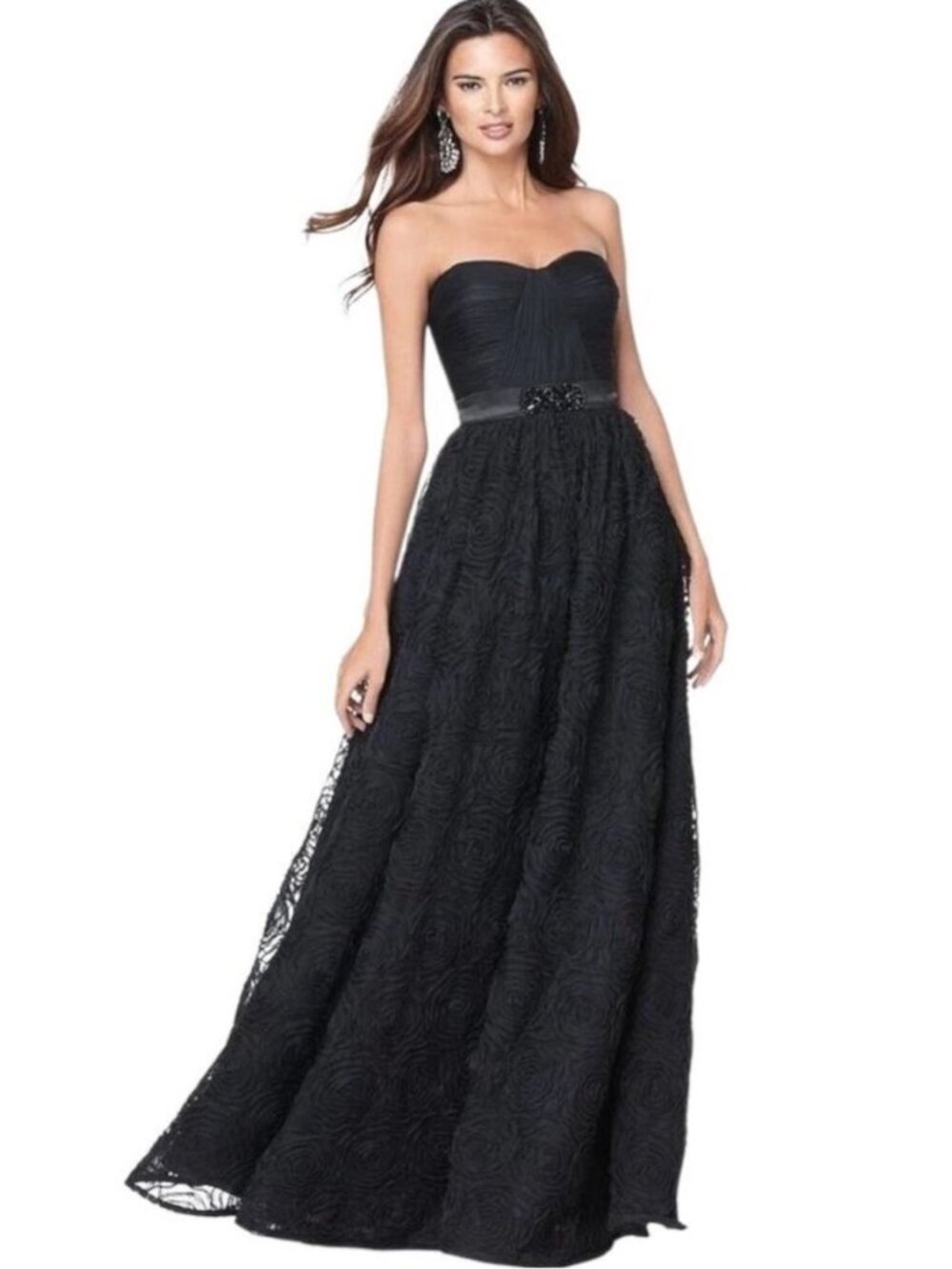 Adrianna Papell Petite XS Gown Homecoming Formal Dress Strapless Cruise Occasion